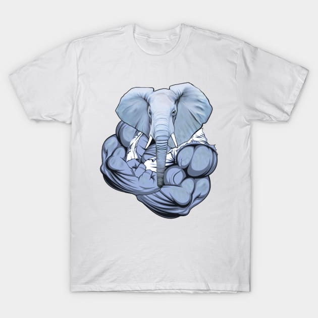 Gym Fitness Elephant Training Motivation T-Shirt by yamiston